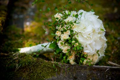 Hortensienstrauß als Brautstrauß
